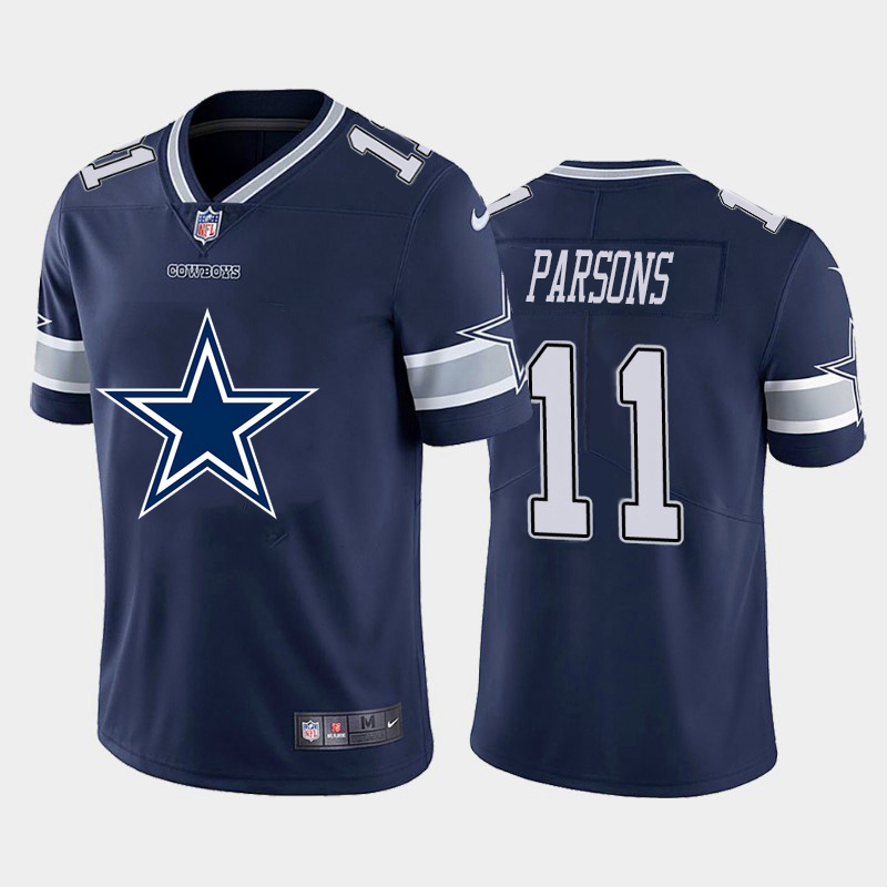 Dallas Cowboys #11 Micah Parsons Navy Blue Men's Big Team Logo Vapor Limited Jersey cheap jerseys for sale - CheapJerseys.Shop