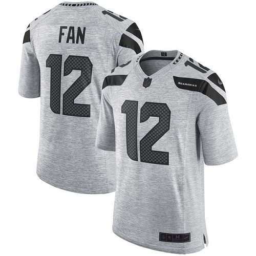 Seahawks #12 Fan Gray Men's Stitched Limited Gridiron Gray II Jersey cheap jerseys for sale - CheapJerseys.Shop