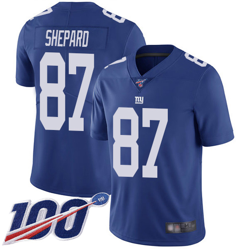 New York Giants #87 Sterling Shepard Royal Blue Team Color Men's Stitched 100th Season Vapor Limited Jersey Men's cheap jerseys for sale - CheapJerseys.Shop
