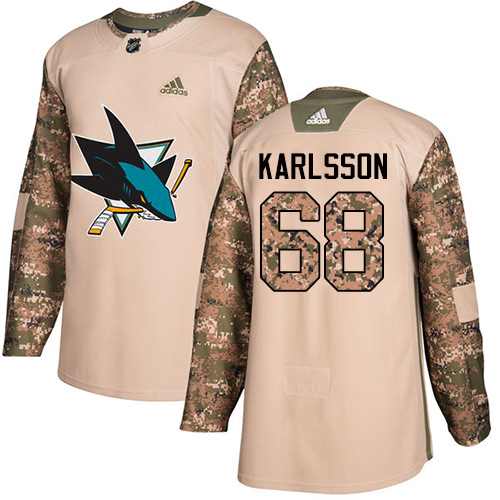 San Jose Sharks #68 Melker Karlsson Camo Authentic 2017 Veterans Day Stitched Youth Jersey Youth cheap jerseys for sale - CheapJerseys.Shop