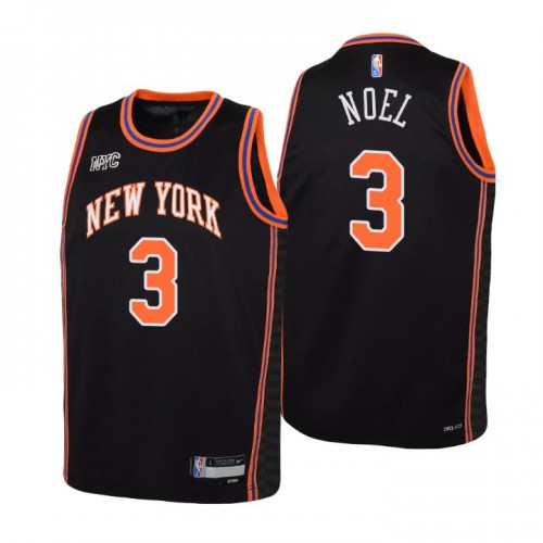 New York New York Knicks #3 Nerlens Noel Youth Black 2021/22 Swingman Jersey - City Edition Youth cheap jerseys for sale - CheapJerseys.Shop