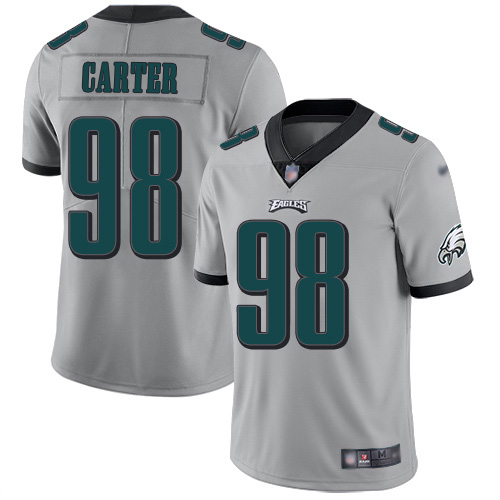 Eagles #98 Jalen Carter Silver Men's Stitched Limited Inverted Legend Jersey cheap jerseys for sale - CheapJerseys.Shop
