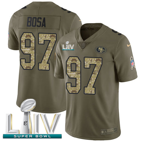 49ers #97 Nick Bosa Olive/Camo Super Bowl LIV 2020 Youth Stitched Limited 2017 Salute To Service Jersey cheap jerseys for sale - CheapJerseys.Shop