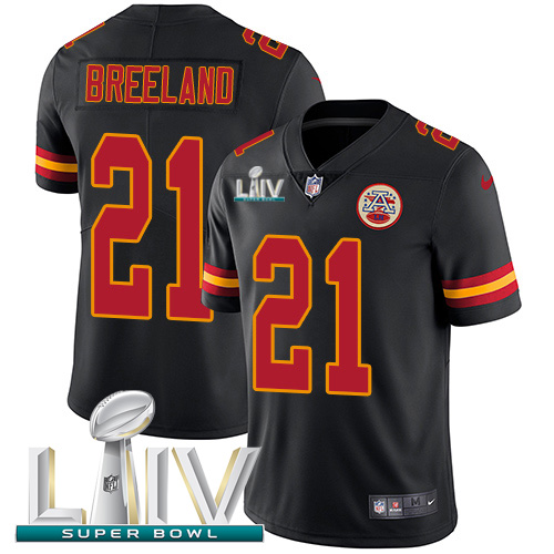 Kansas City Chiefs #21 Bashaud Breeland Black Super Bowl LIV 2020 Youth Stitched Limited Rush Jersey Youth cheap jerseys for sale - CheapJerseys.Shop