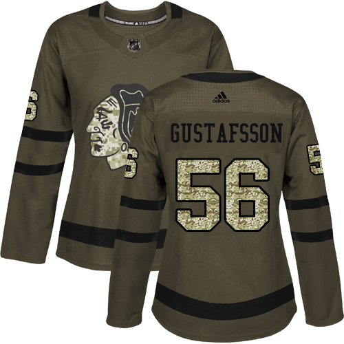 Chicago Blackhawks #56 Erik Gustafsson Green Salute to Service Women's Stitched Jersey Womens cheap jerseys for sale - CheapJerseys.Shop