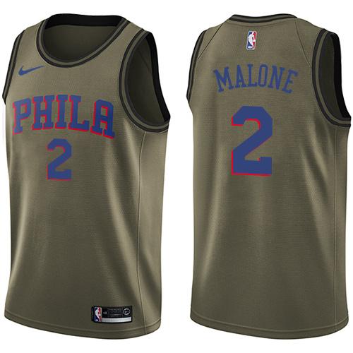 Philadelphia 76ers #2 Moses Malone Green Salute to Service Youth Swingman Jersey Youth cheap jerseys for sale - CheapJerseys.Shop