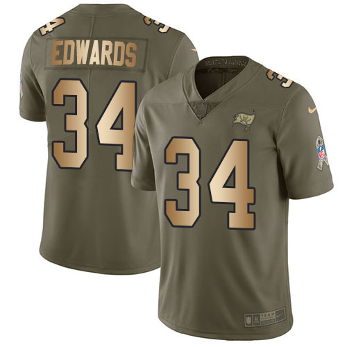 Tampa Bay Buccaneers #34 Mike Edwards Olive/Gold Youth Stitched Limited 2017 Salute To Service Jersey Youth cheap jerseys for sale - CheapJerseys.Shop