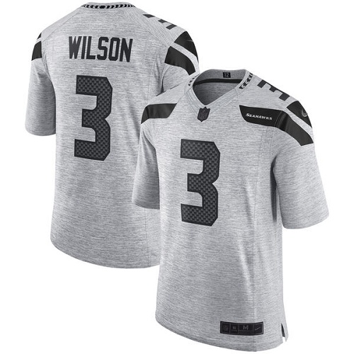 Seattle Seahawks #3 Russell Wilson Gray Men's Stitched Limited Gridiron Gray II Jersey Men's cheap jerseys for sale - CheapJerseys.Shop