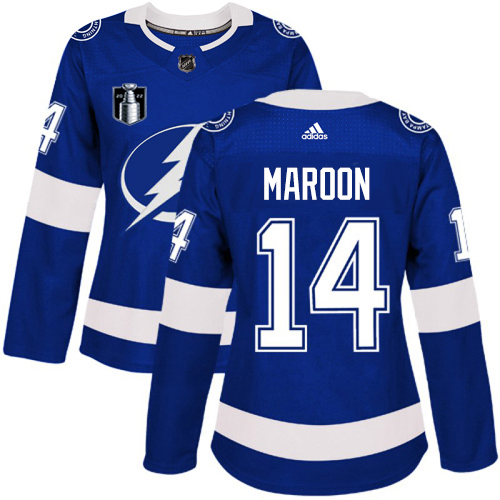 Tampa Bay Lightning #14 Pat Maroon Blue Women's 2022 Stanley Cup Final Patch Home Authentic Stitched Jersey Womens cheap jerseys for sale - CheapJerseys.Shop