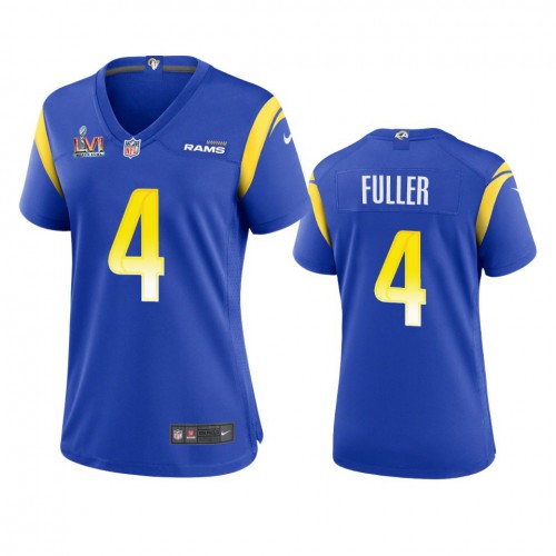 Los Angeles Los Angeles Rams #4 Jordan Fuller Women's Super Bowl LVI Patch Game Jersey - Royal Womens cheap jerseys for sale - CheapJerseys.Shop