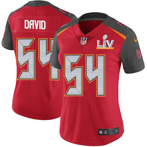 Buccaneers #54 Lavonte David Red Team Color Women's Super Bowl LV Bound Stitched Vapor Untouchable Limited Jersey cheap jerseys for sale - CheapJerseys.Shop