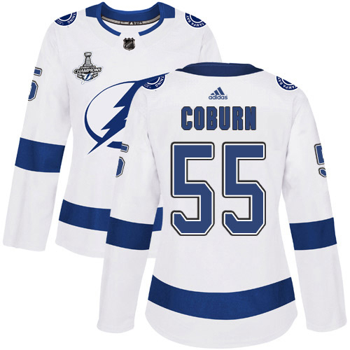 Tampa Bay Lightning #55 Braydon Coburn White Road Authentic Women's 2020 Stanley Cup Champions Stitched Jersey Womens cheap jerseys for sale - CheapJerseys.Shop