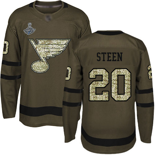 St. Louis Blues #20 Alexander Steen Green Salute to Service Stanley Cup Champions Stitched Jersey Men's cheap jerseys for sale - CheapJerseys.Shop
