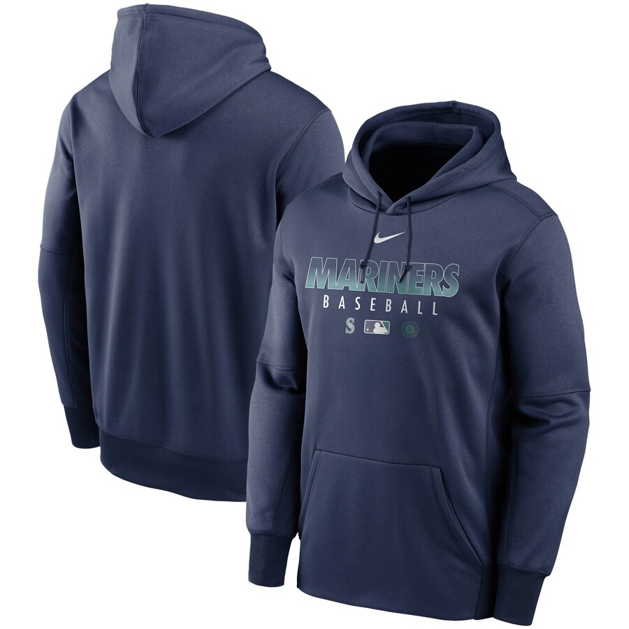 Men's Seattle Mariners Navy Authentic Collection Therma Performance Pullover Hoodie cheap jerseys for sale - CheapJerseys.Shop
