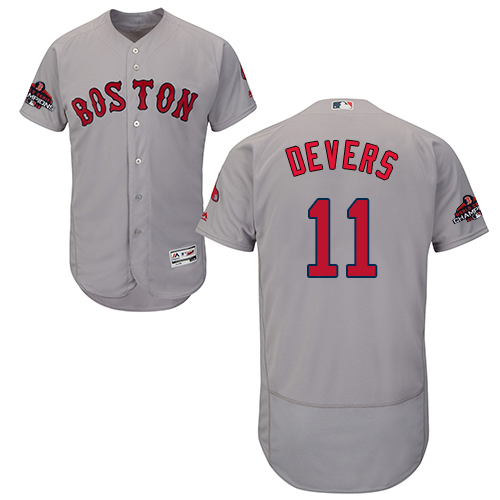 Boston Red Sox #11 Rafael Devers Grey Flexbase Authentic Collection 2018 World Series Champions Stitched Jersey Men's cheap jerseys for sale - CheapJerseys.Shop
