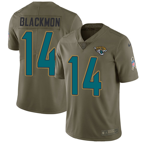 Jacksonville Jaguars #14 Justin Blackmon Olive Men's Stitched Limited 2017 Salute to Service Jersey Men's cheap jerseys for sale - CheapJerseys.Shop