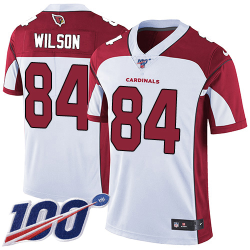 Arizona Cardinals #84 Caleb Wilson White Men's Stitched 100th Season Vapor Limited Jersey Men's cheap jerseys for sale - CheapJerseys.Shop