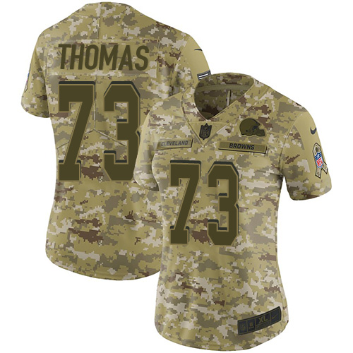 Browns #73 Joe Thomas Camo Women's Stitched Limited 2018 Salute To Service Jersey cheap jerseys for sale - CheapJerseys.Shop