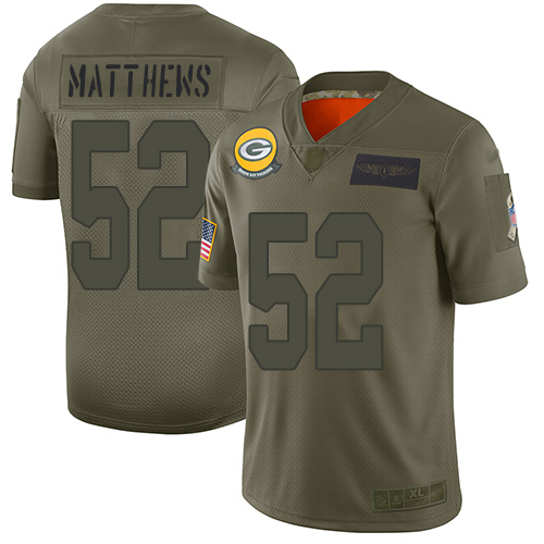 Green Bay Packers #52 Clay Matthews Camo Youth Stitched Limited 2019 Salute to Service Jersey Youth cheap jerseys for sale - CheapJerseys.Shop