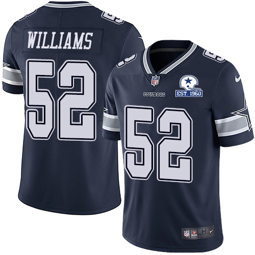 Dallas Cowboys #52 Connor Williams Navy Blue Team Color Men's Stitched With Established In 1960 Patch Vapor Untouchable Limited Jersey Men's cheap jerseys for sale - CheapJerseys.Shop