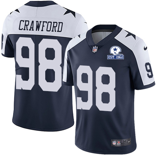 Dallas Cowboys #98 Tyrone Crawford Navy Blue Thanksgiving Men's Stitched With Established In 1960 Patch Vapor Untouchable Limited Throwback Jersey cheap jerseys for sale - CheapJerseys.Shop