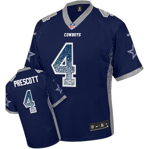 Cowboys #4 Dak Prescott Navy Blue Team Color Men's Stitched Elite Drift Fashion Jersey cheap jerseys for sale - CheapJerseys.Shop