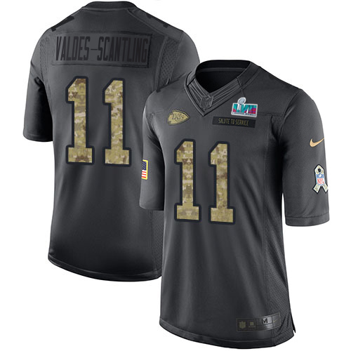Chiefs #11 Marquez Valdes-Scantling Black Super Bowl LVII Patch Youth Stitched Limited 2016 Salute To Service Jersey cheap jerseys for sale - CheapJerseys.Shop