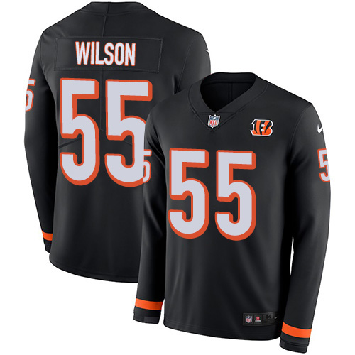 Cincinnati Bengals #55 Logan Wilson Black Team Color Men's Stitched Limited Therma Long Sleeve Jersey Men's cheap jerseys for sale - CheapJerseys.Shop