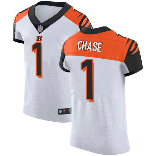 Bengals #1 Ja'Marr Chase White Men's Stitched New Elite Jersey cheap jerseys for sale - CheapJerseys.Shop