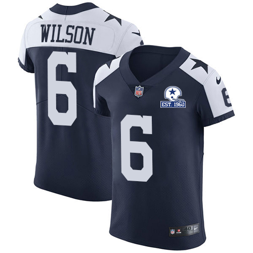 Cowboys #6 Donovan Wilson Navy Blue Thanksgiving Men's Stitched With Established In 1960 Patch Vapor Untouchable Throwback Elite Jersey cheap jerseys for sale - CheapJerseys.Shop