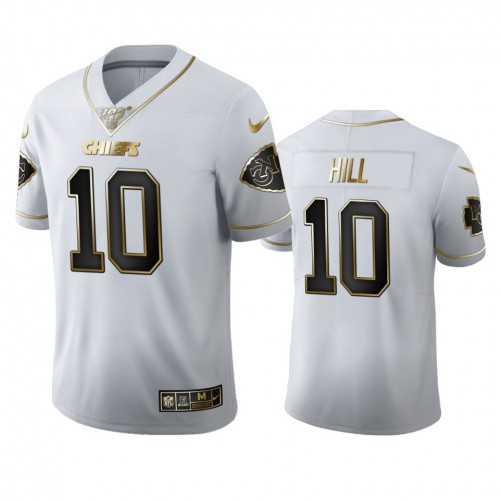 Kansas City Kansas City Chiefs #10 Tyreek Hill Men's White Golden Edition Vapor Limited 100 Jersey Men's cheap jerseys for sale - CheapJerseys.Shop