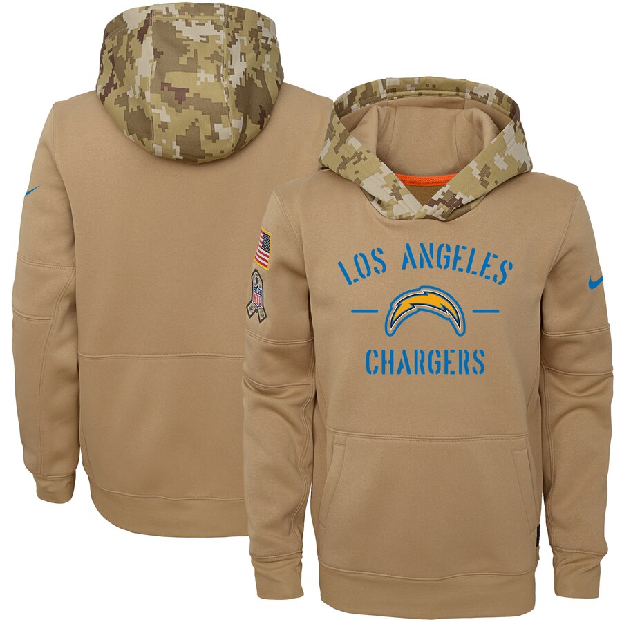 Youth Los Angeles Chargers Khaki 2019 Salute To Service Therma Pullover Hoodie cheap jerseys for sale - CheapJerseys.Shop