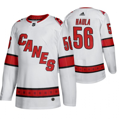 Carolina Carolina Hurricanes #56 Erik Haula Men's 2019-20 Away Authentic Player White Stitched Jersey Men's cheap jerseys for sale - CheapJerseys.Shop