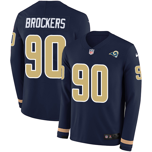 Los Angeles Rams #90 Michael Brockers Navy Blue Team Color Men's Stitched Limited Therma Long Sleeve Jersey Men's cheap jerseys for sale - CheapJerseys.Shop