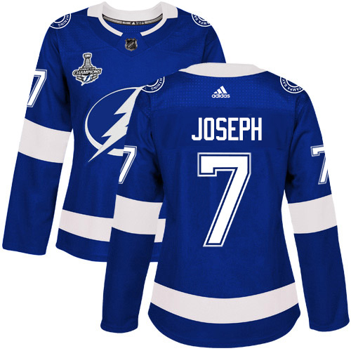 Tampa Bay Lightning #7 Mathieu Joseph Blue Home Authentic Women's 2020 Stanley Cup Champions Stitched Jersey Womens cheap jerseys for sale - CheapJerseys.Shop