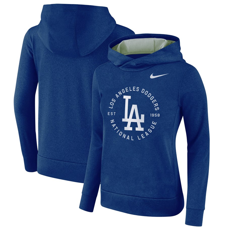 Los Angeles Dodgers Women's Therma Pullover Hoodie Royal cheap jerseys for sale - CheapJerseys.Shop