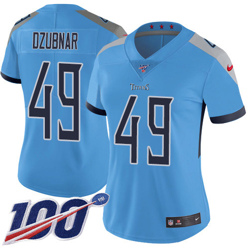 Tennessee Titans #49 Nick Dzubnar Light Blue Alternate Women's Stitched 100th Season Vapor Untouchable Limited Jersey Womens cheap jerseys for sale - CheapJerseys.Shop