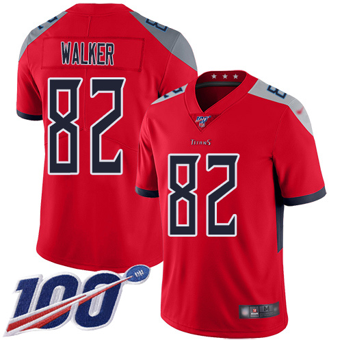 Tennessee Titans #82 Delanie Walker Red Men's Stitched Limited Inverted Legend 100th Season Jersey Men's cheap jerseys for sale - CheapJerseys.Shop