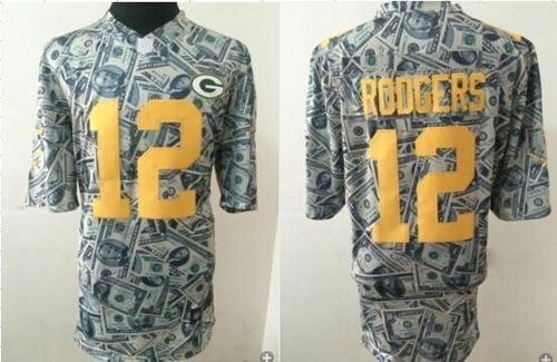 Packers #12 Aaron Rodgers Dollar Fashion Men's Stitched Elite Jersey cheap jerseys for sale - CheapJerseys.Shop