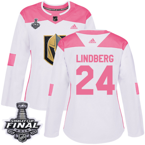 Golden Vegas Golden Knights #24 Oscar Lindberg White/Pink Authentic Fashion 2018 Stanley Cup Final Women's Stitched Jersey Womens cheap jerseys for sale - CheapJerseys.Shop