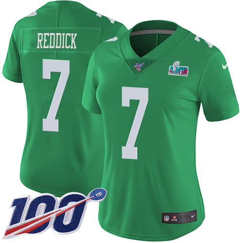 Eagles #7 Haason Reddick Green Super Bowl LVII Patch Women's Stitched Limited Rush 100th Season Jersey cheap jerseys for sale - CheapJerseys.Shop