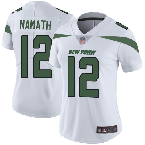 Jets #12 Joe Namath White Women's Stitched Vapor Untouchable Limited Jersey cheap jerseys for sale - CheapJerseys.Shop