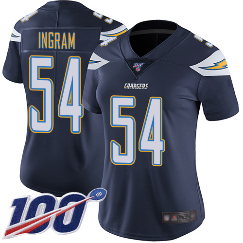 Los Angeles Chargers #54 Melvin Ingram Navy Blue Team Color Women's Stitched 100th Season Vapor Limited Jersey Womens cheap jerseys for sale - CheapJerseys.Shop