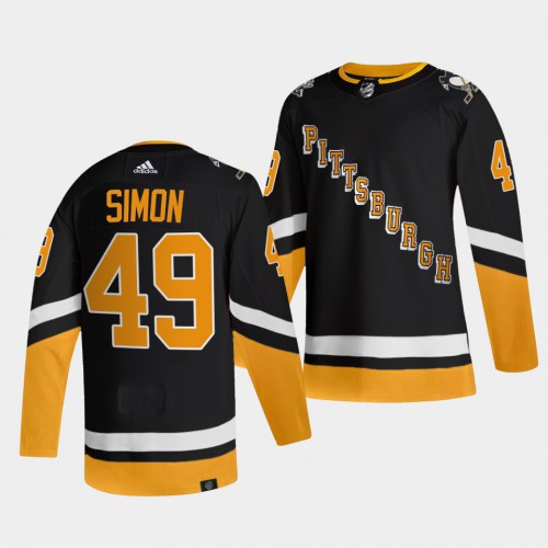 Pittsburgh Penguins #49 Dominik Simon Men's 2021-22 Alternate Authentic Jersey - Black Men's cheap jerseys for sale - CheapJerseys.Shop