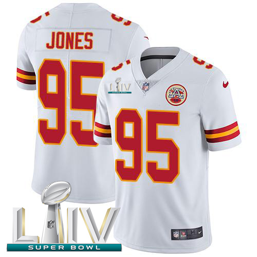 Chiefs #95 Chris Jones White Super Bowl LIV 2020 Men's Stitched Vapor Untouchable Limited Jersey cheap jerseys for sale - CheapJerseys.Shop
