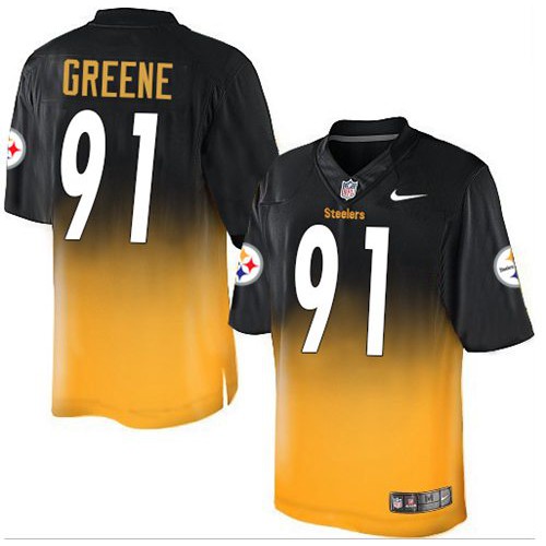 Pittsburgh Steelers #91 Kevin Greene Black/Gold Men's Stitched Elite Fadeaway Fashion Jersey Men's cheap jerseys for sale - CheapJerseys.Shop