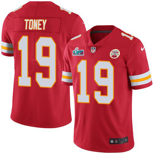 Chiefs #19 Kadarius Toney Red Team Color Super Bowl LVII Patch Youth Stitched Vapor Untouchable Limited Jersey cheap jerseys for sale - CheapJerseys.Shop