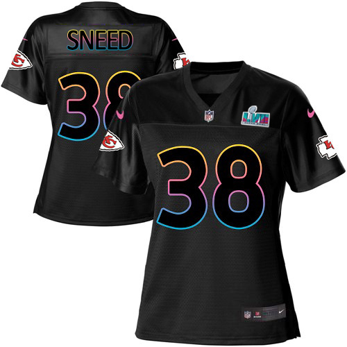 Chiefs #38 L'Jarius Sneed Black Super Bowl LVII Patch Women's Fashion Game Jersey cheap jerseys for sale - CheapJerseys.Shop