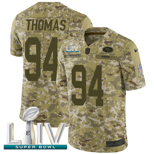 San Francisco 49ers #94 Solomon Thomas Camo Super Bowl LIV 2020 Youth Stitched Limited 2018 Salute To Service Jersey Youth cheap jerseys for sale - CheapJerseys.Shop