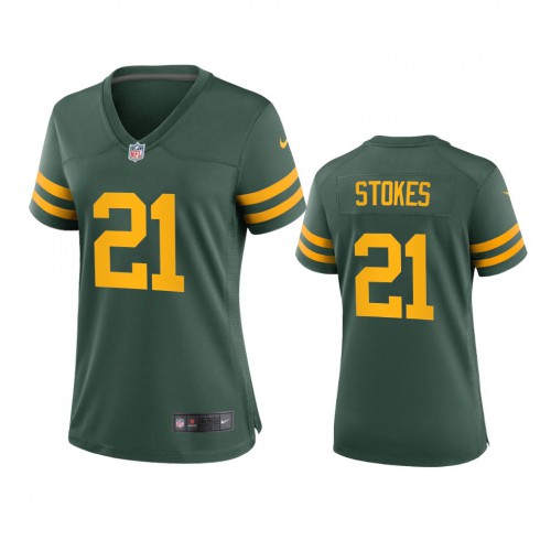 Green Bay Green Bay Packers #21 Eric Stokes Women's Alternate Game Player Jersey - Green Womens cheap jerseys for sale - CheapJerseys.Shop